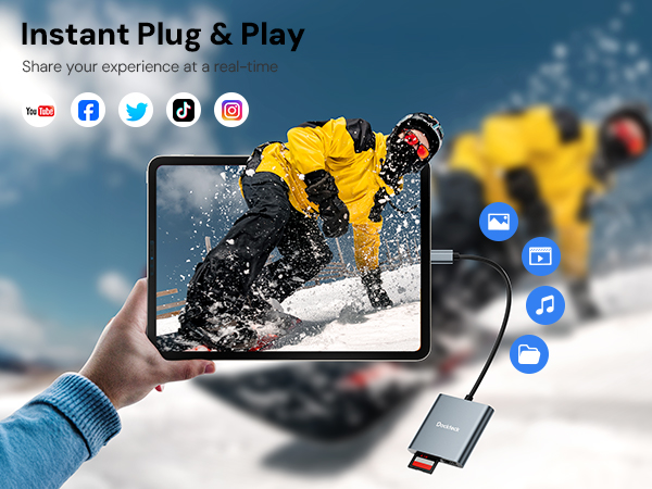 Plug and Play card reader with SD/ TF slots