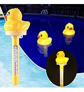 Floating Pool Thermometer, Pool Water Temperature Thermometer with Solar Duck Light,Pro Water The...
