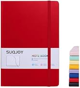 SUQJOY 1 Pack Lined Journal Notebooks for Writing,160 Pages, 5.5x8.3inch,Leather Hardcover, 100 G...
