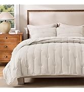 Bedsure Beige Quilt Queen Size– Ultra Soft Cloud Lightweight Coverlet Comforter Set with 2 Pillow...