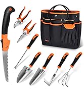 Garden Tools Set, Carsolt 10 Piece Stainless Steel Heavy Duty Gardening Tools Set for Planting Pr...