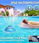 Blufree Bluetooth Pool Speaker w/Colorful Pool Fountain Light, 3 in 1 Floating Pool Speaker Loud ...