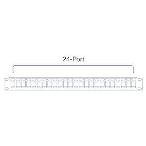 24-Port Blank Keystone Shielded 1U Patch Panel