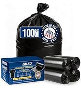 Delxo 30-33 Gallon Trash Bags, 100 Count, 32” x 38” Heavy Duty Garbage Bags | 1.2 Mil Black Large...