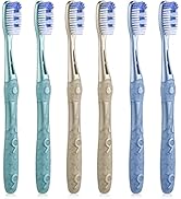 Oralphi Smiling Guardian Toothbrush - Medium Bristles for Adults, 6 Count