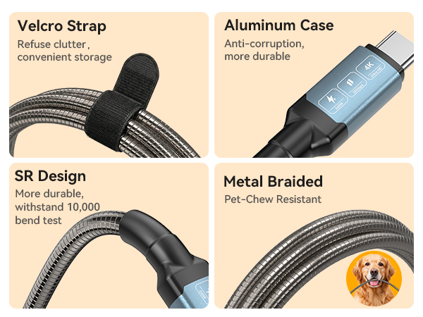 Chew Proof usb c Cable