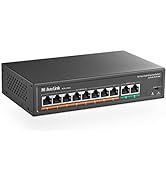 MokerLink 8 Port PoE Switch with 2 Gigabit Uplink, 802.3af/at PoE+ 100Mbps, 120W Built-in Power, ...