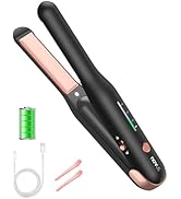 NOVUS Cordless Hair Straightener, Portable Ceramic Hair Straightener and Curler 2 in 1, USB Recha...