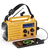 Emergency Radio 5000 Weather Radio Solar Hand Crank Radio, 5-Way Power AM/FM/SW/NOAA Weather Aler...