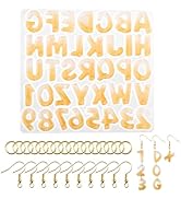 Gartful Mini Alphabet Silicone Molds Set, Letter Molds for Epoxy Casting Small Number Alphabet Re...