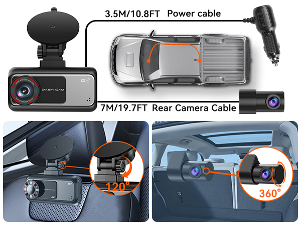4k dashcam front and rear