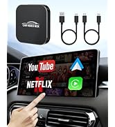 2025 Upgraded Wireless CarPlay Adapter Support Netflix/YouTube/TF Card, 5-in-1 Android Auto Wirel...