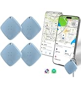 OTIC Dual-System Bluetooth Tracker Tags 4 Pack, Waterproof Item Finder Locator for Apple Find My ...