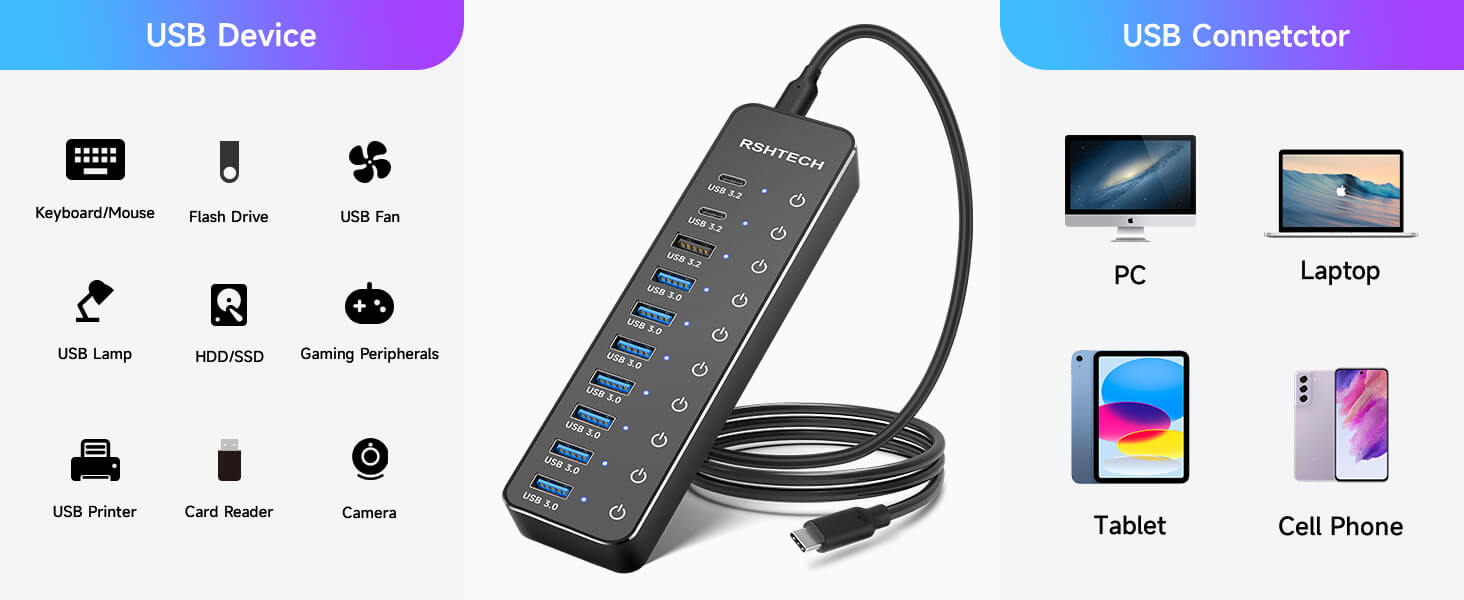 usb hub for pc and laptop