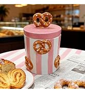 DIF DECO Christmas Cookie Jars with Lid Airtight, 19.5 OZ Xmas Food Storage Containers, Hand Pain...