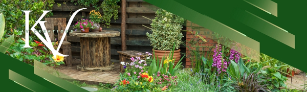 Companys Logo with a Garden backround