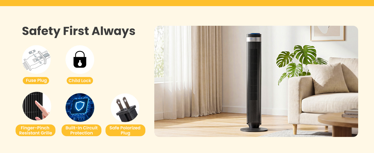 Tower Fan for Bedroom