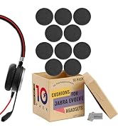 Foam Earpad Cushion for Jabra Headset Evolve 20, 30, 40, 65 – 10-Pack Replacement Kit Ear Cushion...