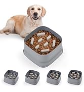 Sunhoo Slow Feeder Dog Bowls Large Breed Puppy Puzzle Feeding Dish Maze Feed Bowl Small Medium Do...