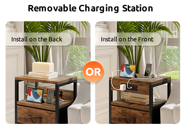 nightstand with charging station