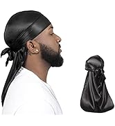 ForceWave 2 Pieces Silky Durag Pack for Men Women Waves, Premium Satin Deluxe Du-rag