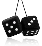 Stylish Fuzzy Dice for Car Hanging Ornament,Funny Plush Dice Rear View Mirror Accessories,Car Acc...