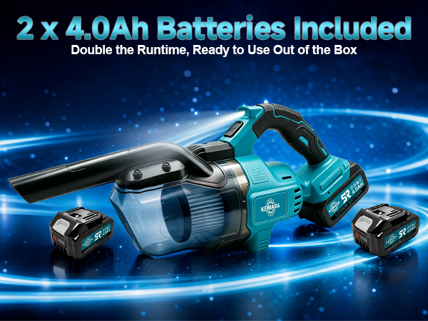 2 x 4.0Ah Batteries Included
