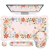 Anyshock Desk Matt for Desktop, Non Slip Base Mouse Pad with Wrist Rest, Wrist Pad for Keyboard, ...