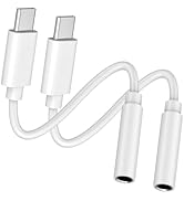 USB Type C to 3.5mm Female Headphone Jack Adapter for iPhone 15, 2 Pack USB C to Aux Audio Dongle...