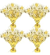 LACGO 4 PCS Metallic Foil Spray Centerpieces for Table - 12’’ Gold Centerpieces Decors with Star ...