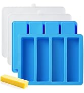 Sidosir 2 Pcs Butter Silicone Mold with Lid, Non-Stick Butter Mold Tray with Unscaled for Chocola...