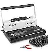 MAKEASY Coil Spiral Binding Machine - Manual Hole Punch - Electric Coil Inserter - Adjustable Sid...