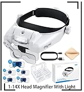 Head Magnifier,eSynic Professional Headband Magnifying Glasses Rechargeable Head Magnifying Glass...