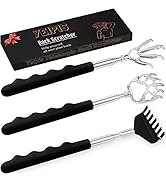 Yeipis 3 Pack Back Scratcher Metal Portable Telescoping with Rubber Handles, Extendable Back Mass...