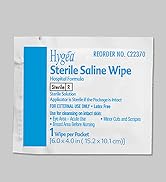 Hygea C22370 Sterile Saline Wipe, 6
