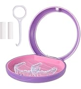 ACSKD Aligner Case with Mirror, Slim Retainer Case Travel-Friendly Dental Storage Box Compatible ...