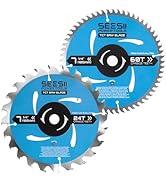 Seesii 7-1/4" Circular Saw Blade, 24T &amp; 60T 2-Pack Combo, 5/8" Arbor, Carbide Tipped Teeth, Thin ...