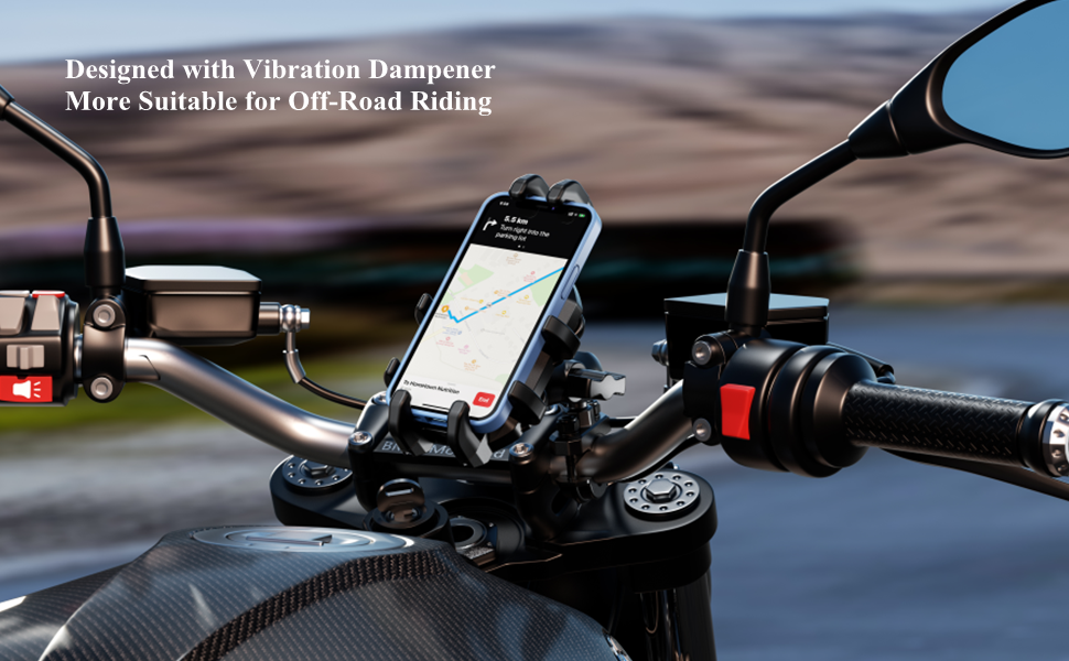 Designed with vibration dampener. More suitable for off-road riding