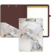 Hongri Clipboard Folio with Refillable Lined Notepad and Interior Storage Pocket for Students, Cl...
