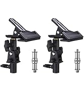 WELLAMKING 2PCS Photo Studio Reflector Holder 180 Rotation Heavy Duty Tripod Metal Clamp Holder w...
