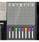 Fridge Calendar, Magnetic Calendar for Refrigerator, 15" x 11" Acrylic Magnetic's Dry Erase Board...