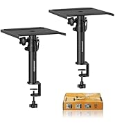 Vondynote Set of 2 Desktop Clamp Speaker Stands Short Studio Monitor Stands Height Adjustable