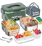 IFENROL Electric Heated Lunch Box for Adults, 100W 3-IN-1 1.8L Heated Lunch Box for Men Portable ...