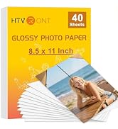 HTVRONT Glossy Photo Paper 8.5 x 11 - 40 Sheets Inkjet Photo Printer Paper, Instant Dry Picture P...