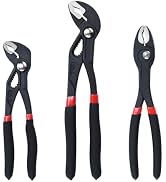 3PCS Groove Joint Pliers Set, 7Inch 10Inch Water Pump Pliers, 8Inch Slip Joint Plier,Fast Adjusta...