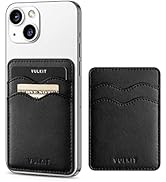 VULKIT Stick on Card Holder Compatible for iphone Leather Cell Phone Wallet Credit Card Case Stro...