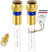 Digoloan Coaxial Cable 3ft/6ft/10ft/15ft/25ft/50ft/60ft/75ft/100ft, RG6 Coax Cable Extender with ...