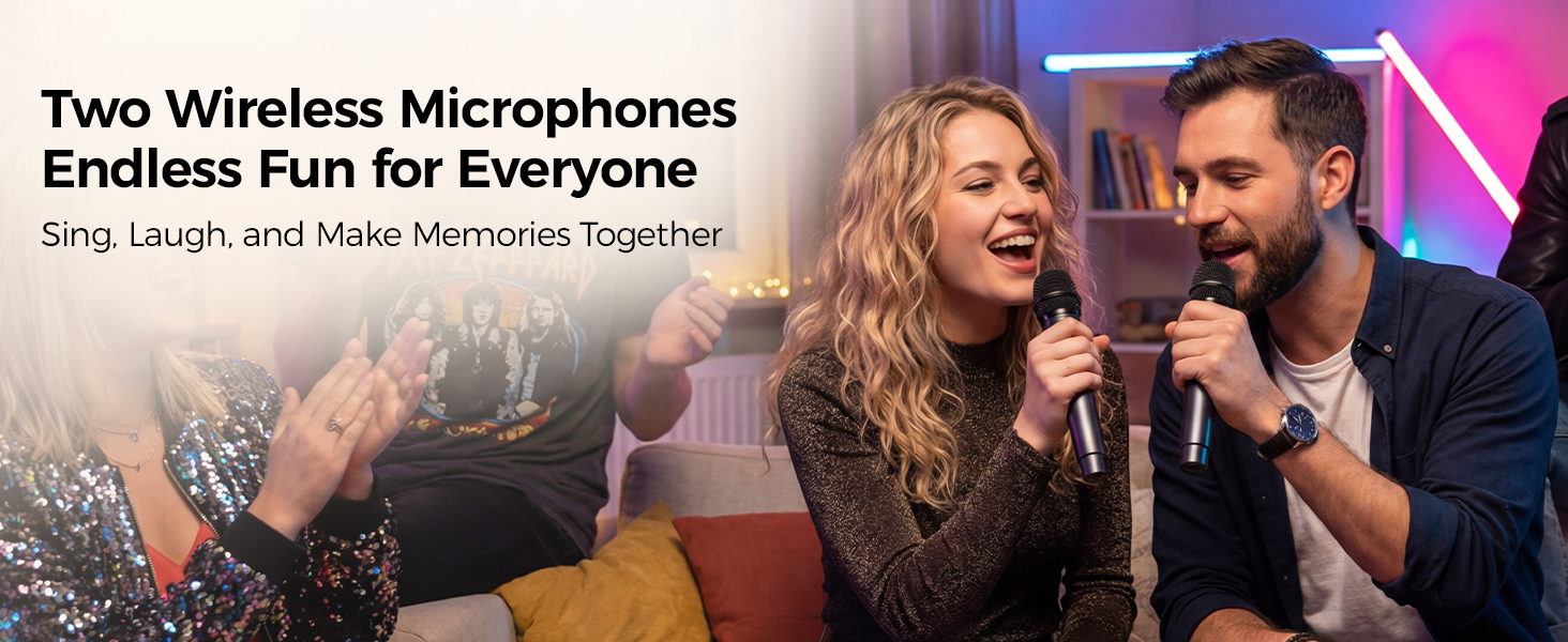 Two Wireless MicrophonesEndless Fun for Everyone