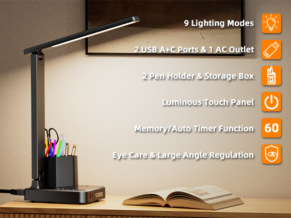LED Desk Lamp with Charger