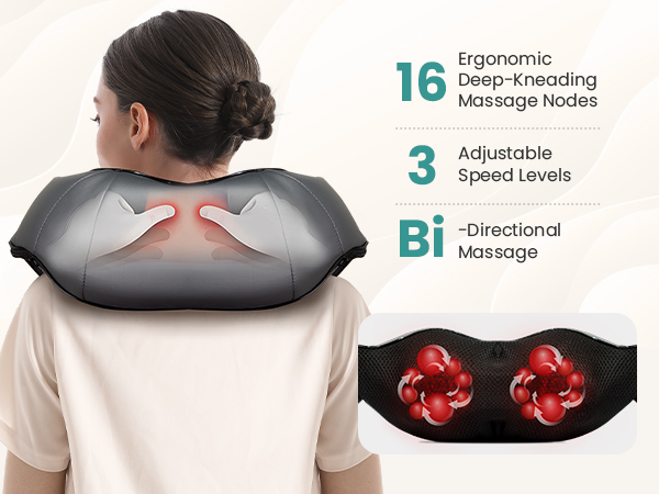 Nekteck Shiatsu Neck Massager for Pain Relief Deep Tissue with Heat gifts for men women birthday